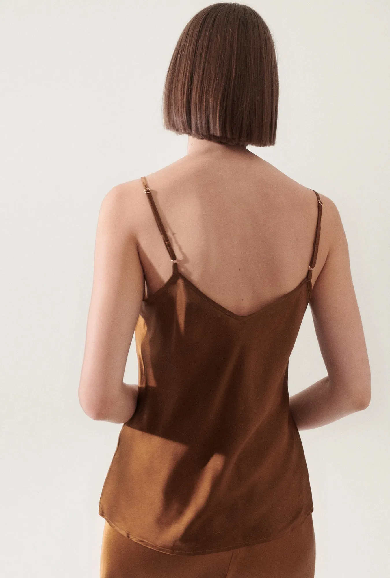 BIAS CUT CAMI VAN DYKE BROWN sold by Silk Laundry product image thumbnail 3