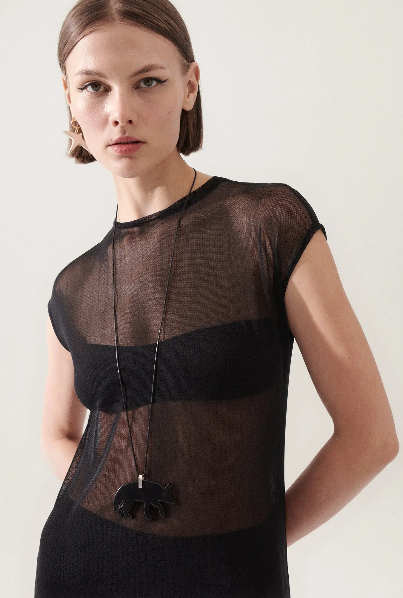 SILK MESH DRESS BLACK sold by Silk Laundry product image thumbnail 4