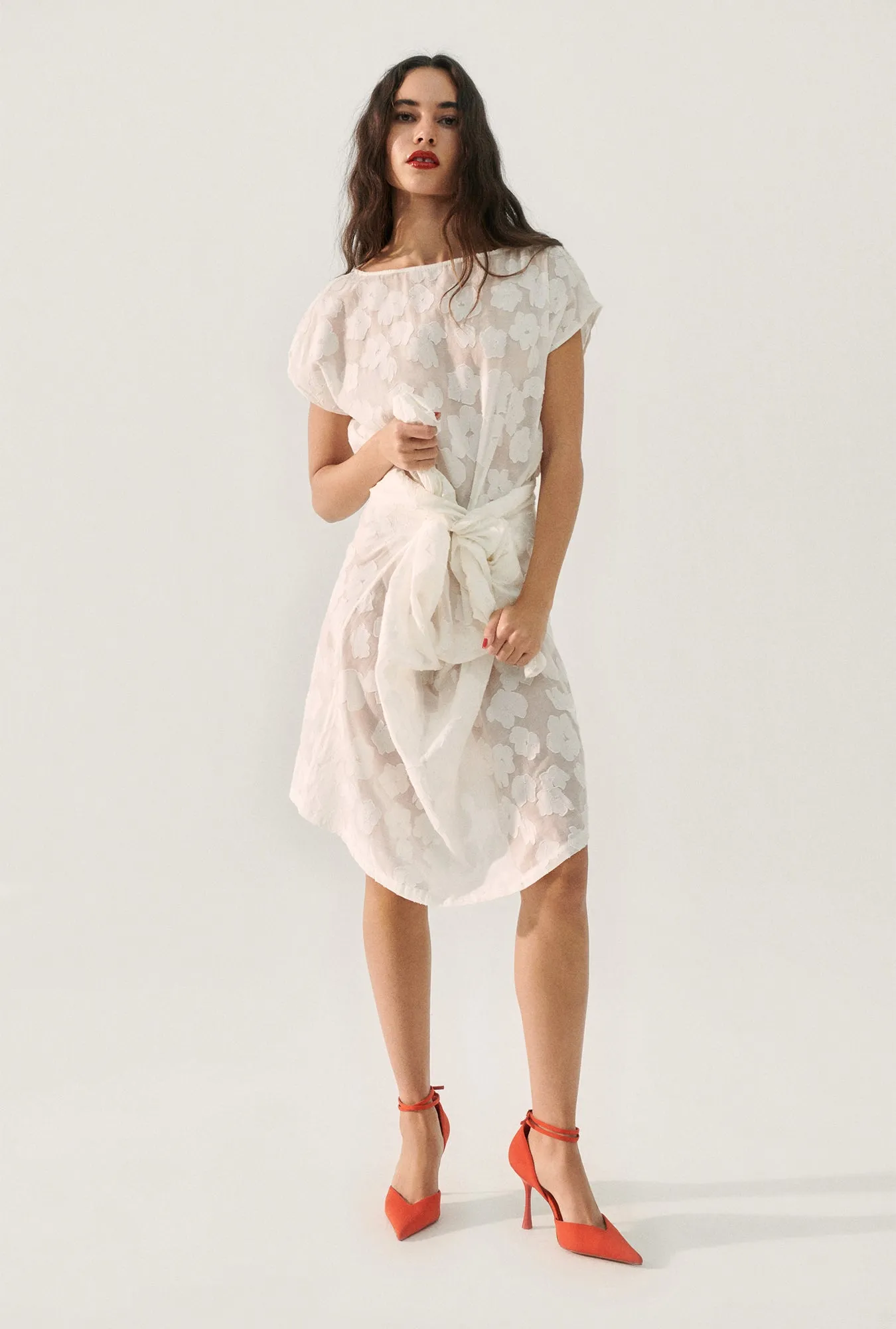 CLIP SILK SIMPLE LOOSE DRESS WHITE sold by Silk Laundry