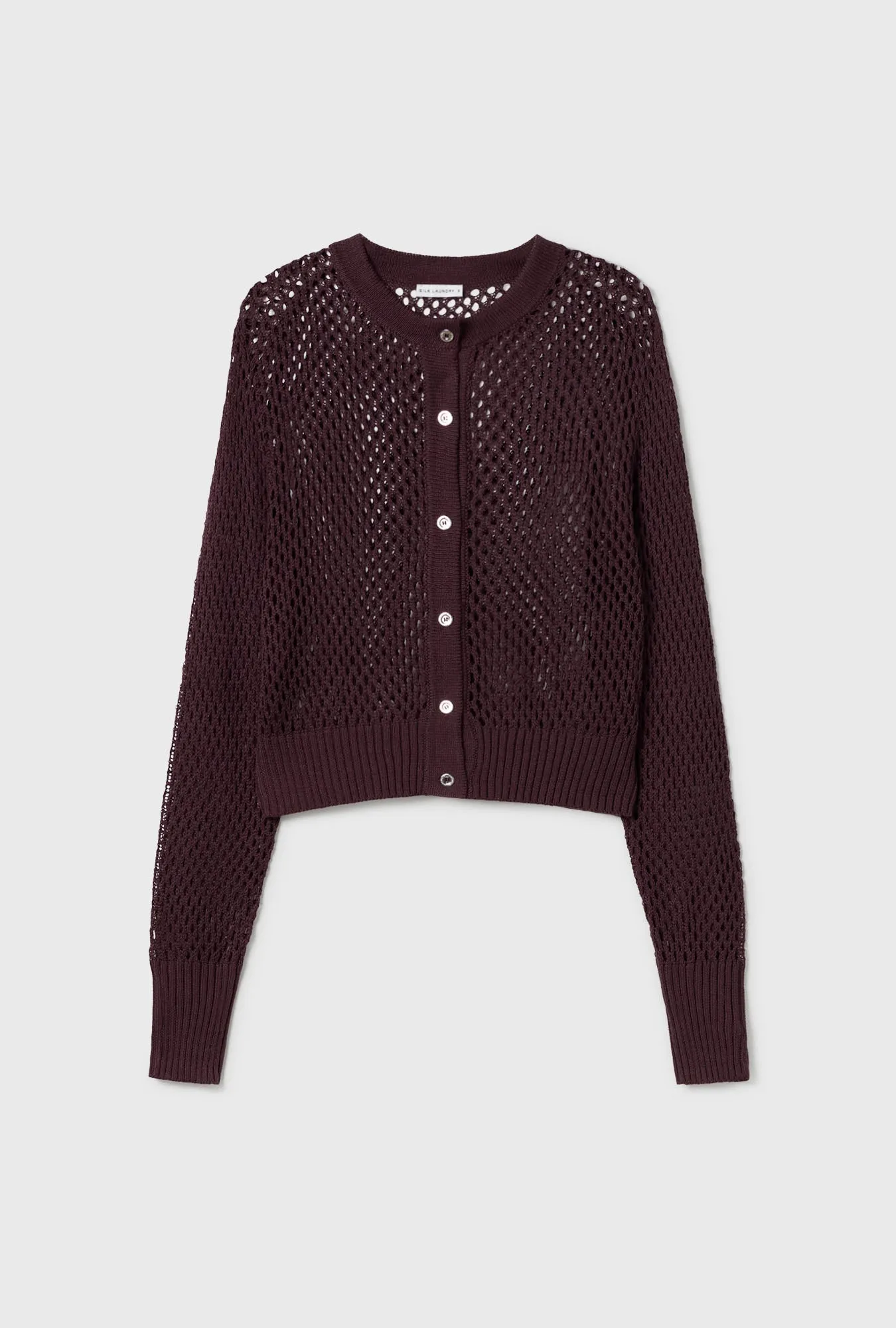 Crochet Cropped Cardigan Cacao sold by Silk Laundry product image thumbnail 2