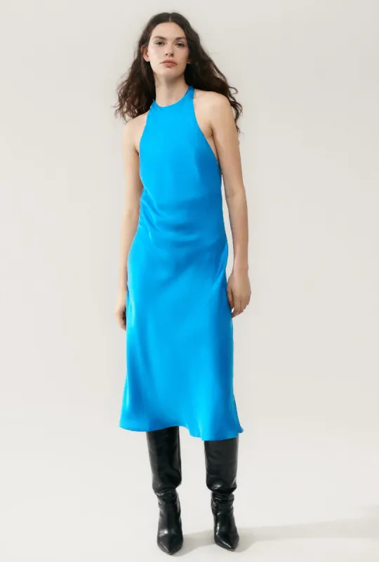 HALTER DRESS COAST BLUE sold by Silk Laundry