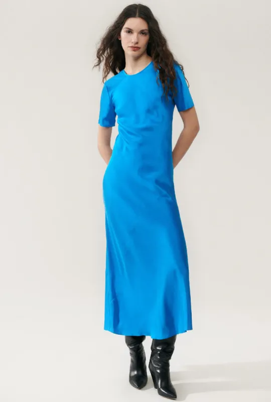 SHORT SLEEVE BIAS DRESS COAST BLUE sold by Silk Laundry