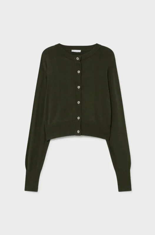 CROPPED CARDIGAN CEDAR sold by Silk Laundry