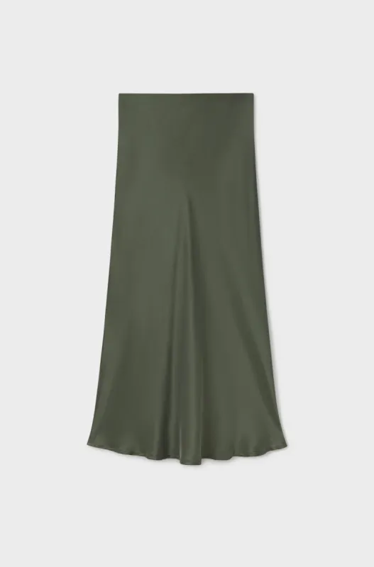 LONG BIAS CUT SKIRT CEDAR sold by Silk Laundry