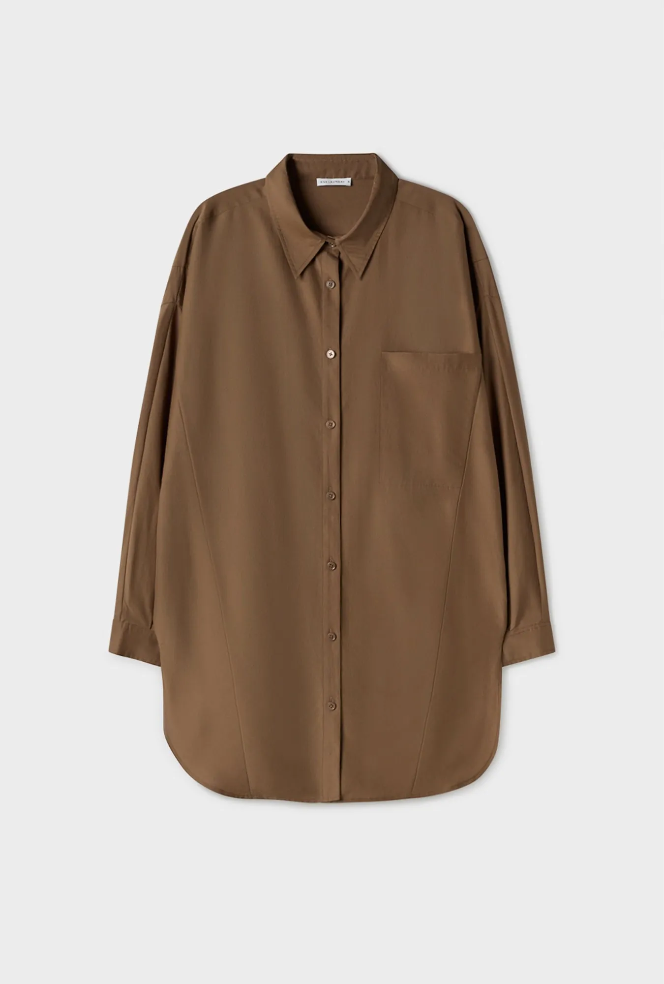 COTTON SILK ROUND SHIRT DARK EARTH sold by Silk Laundry product image thumbnail 2