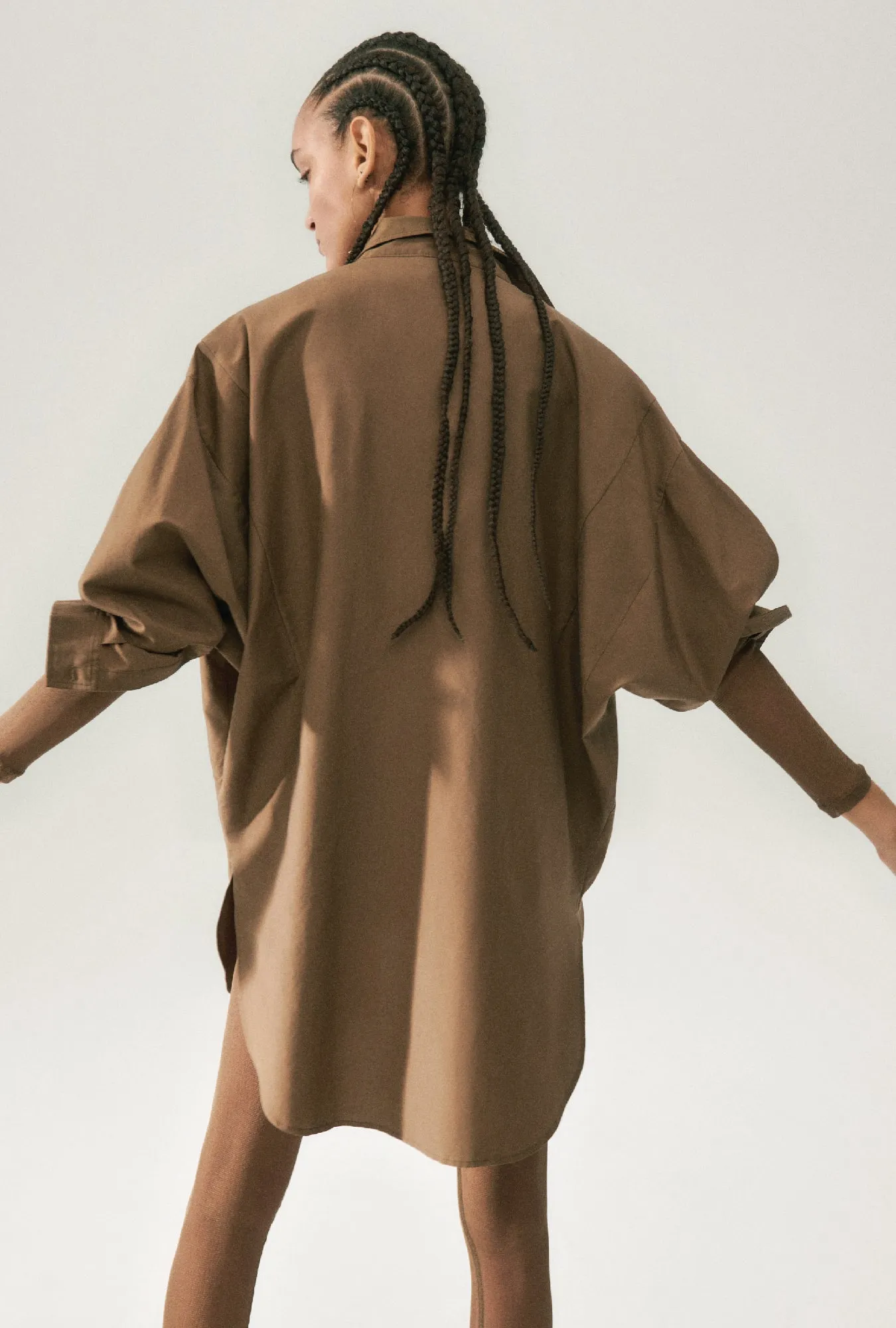 COTTON SILK ROUND SHIRT DARK EARTH sold by Silk Laundry product image thumbnail 3