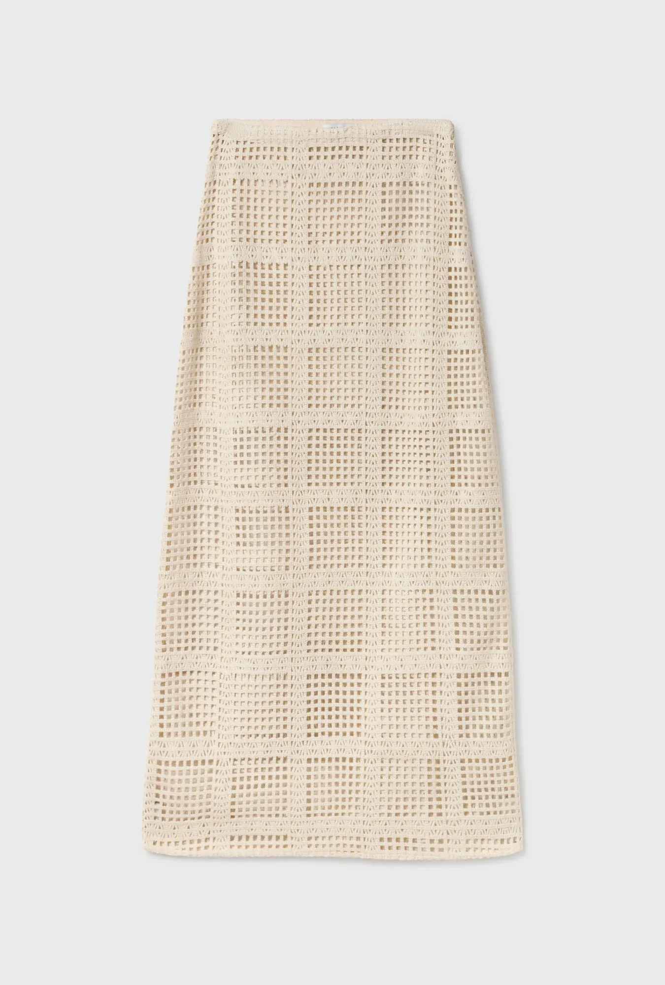Cotton Grid Long Skirt Natural sold by Silk Laundry product image thumbnail 2