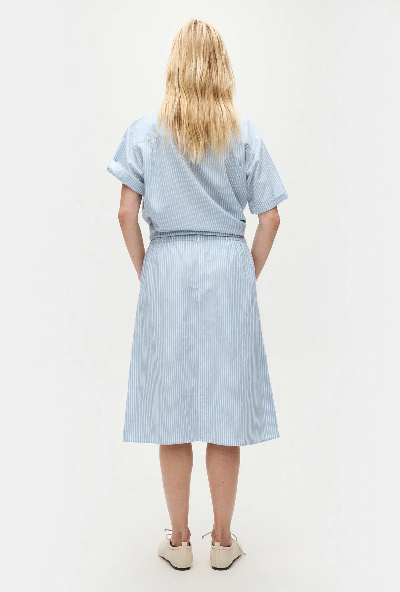 Cotton Midi Skirt Storm Stripe sold by Silk Laundry product image thumbnail 4