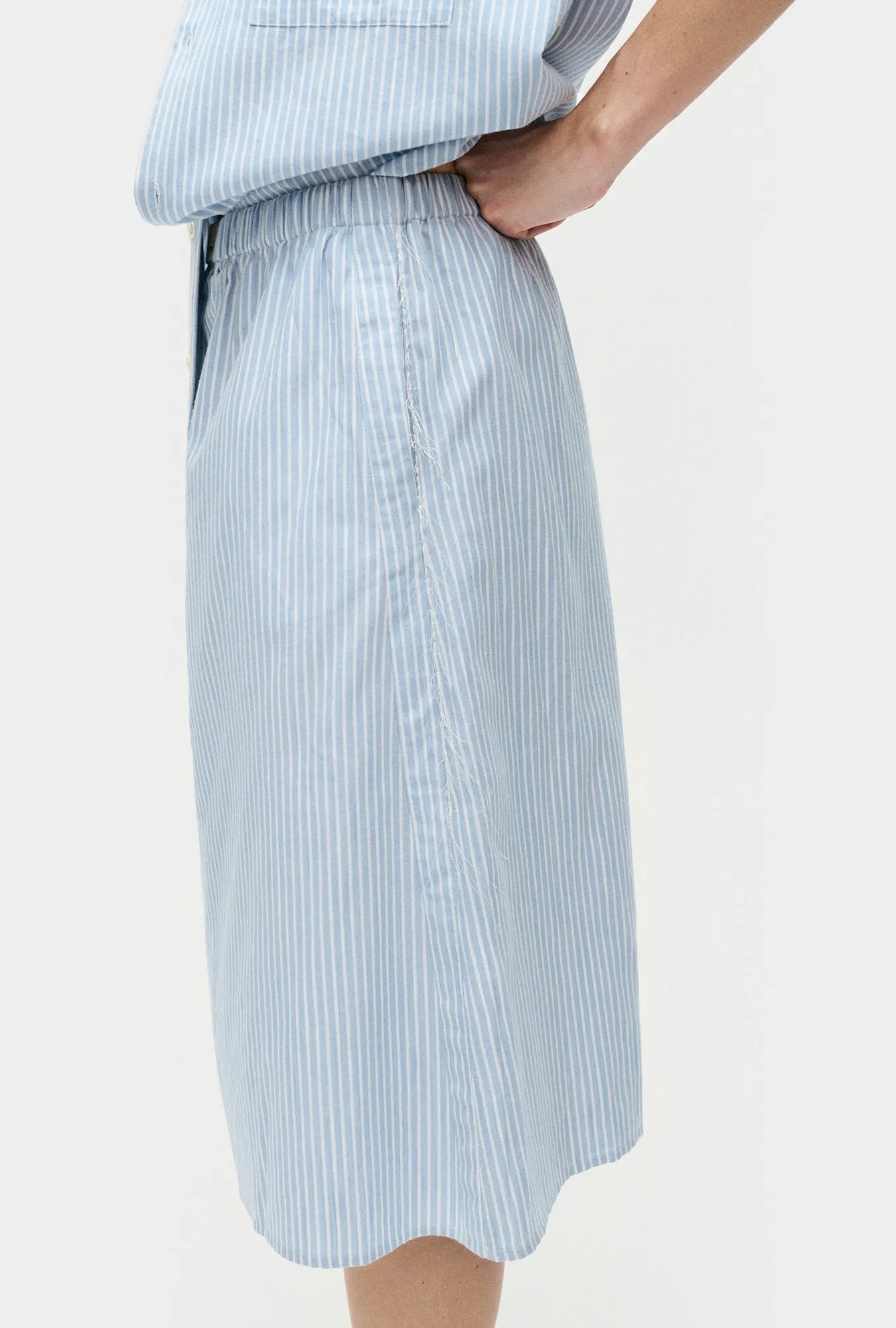 Cotton Midi Skirt Storm Stripe sold by Silk Laundry product image thumbnail 3
