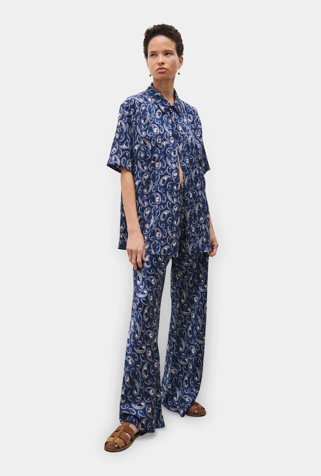 Bias Cut Pants Hounds Paisley sold by Silk Laundry