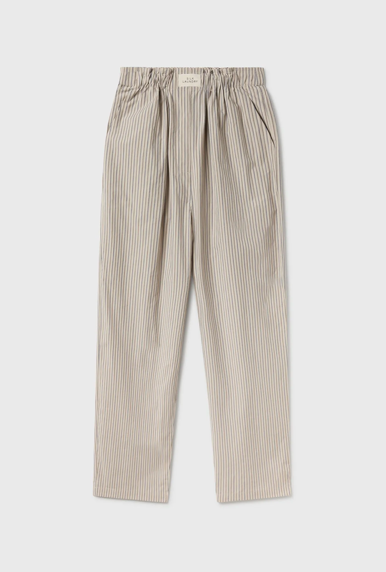 Cotton Paper Bag Pants Slate Stripe sold by Silk Laundry