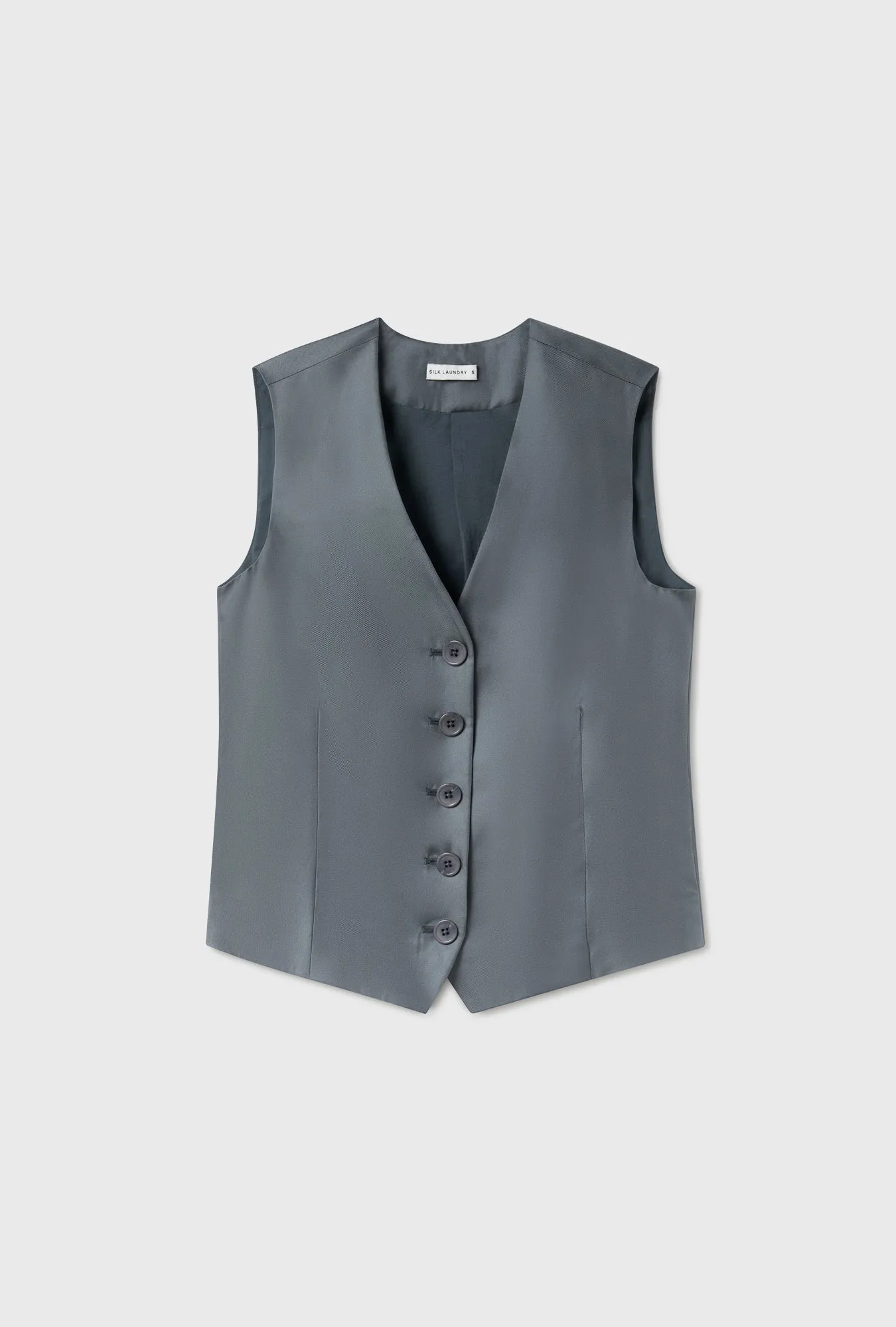 TWILL VEST SLATE sold by Silk Laundry product image thumbnail 2