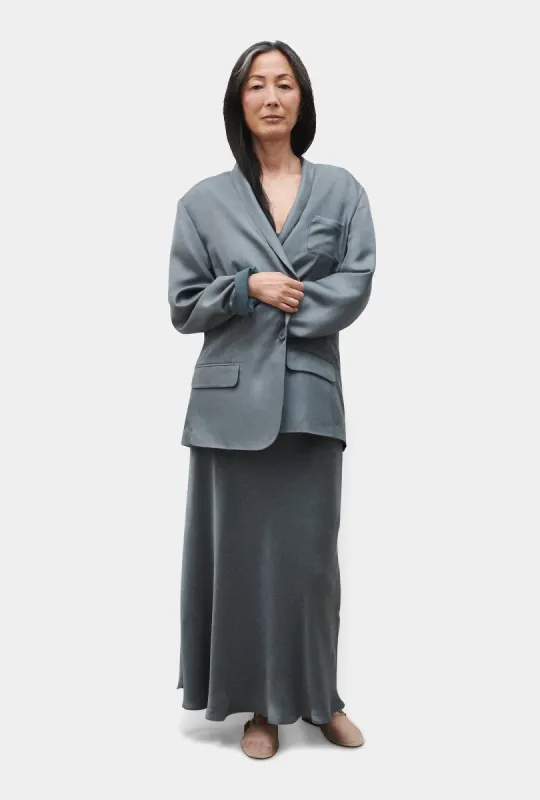 Twill Miami Blazer Slate sold by Silk Laundry