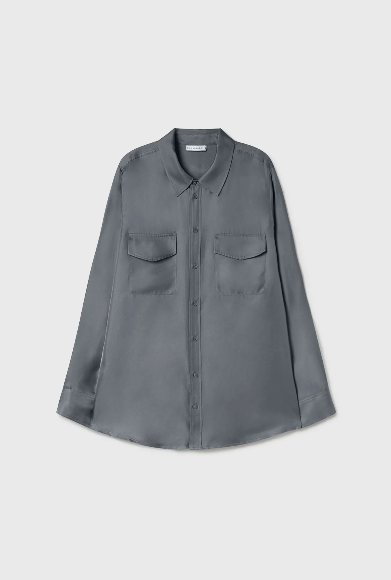 TWILL BOYFRIEND SHIRT 2.0 SLATE sold by Silk Laundry product image thumbnail 2