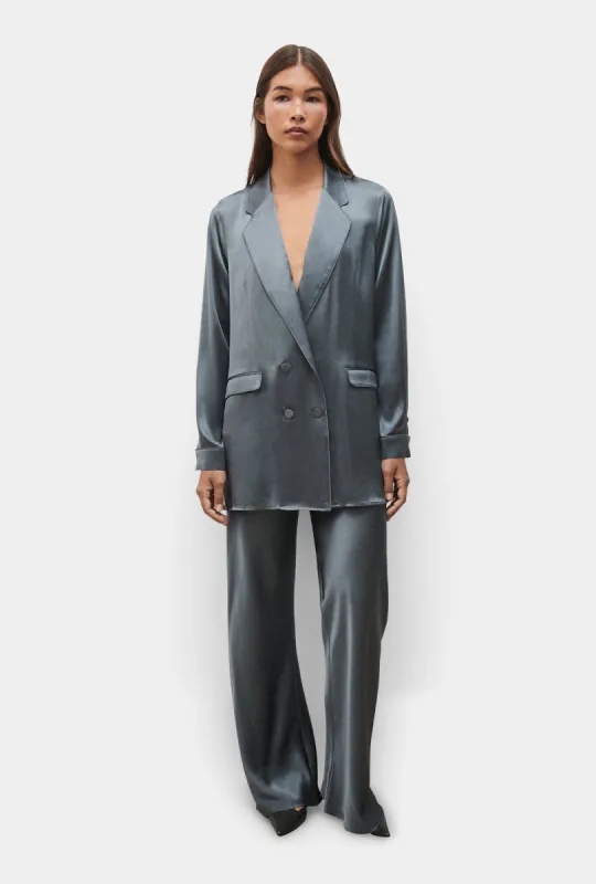 RELAXED BLAZER SLATE sold by Silk Laundry
