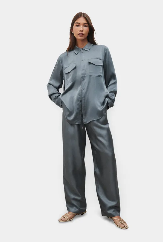 BOYFRIEND SHIRT 2.0 SLATE sold by Silk Laundry