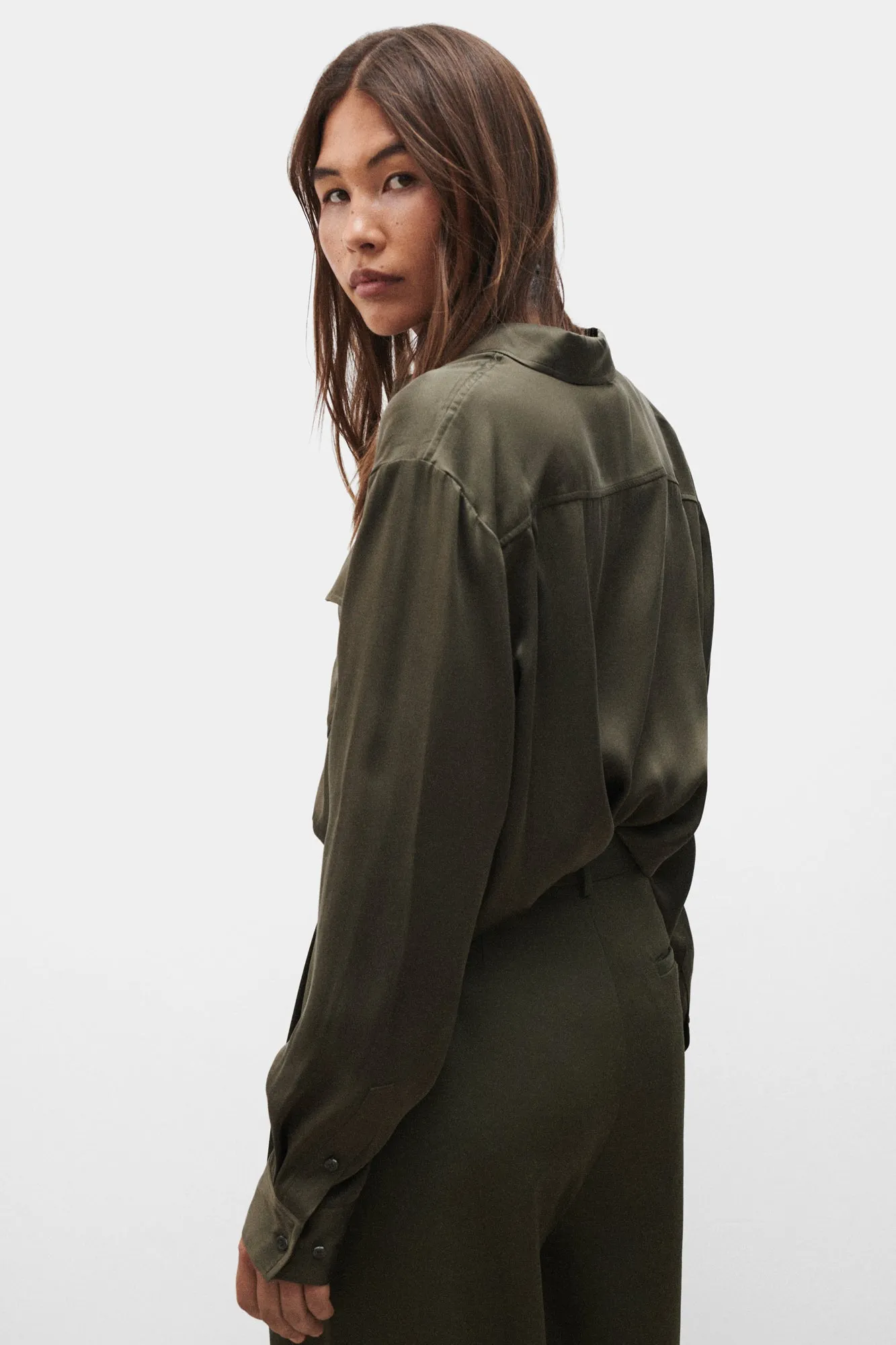 BOYFRIEND SHIRT PINE sold by Silk Laundry product image thumbnail 4