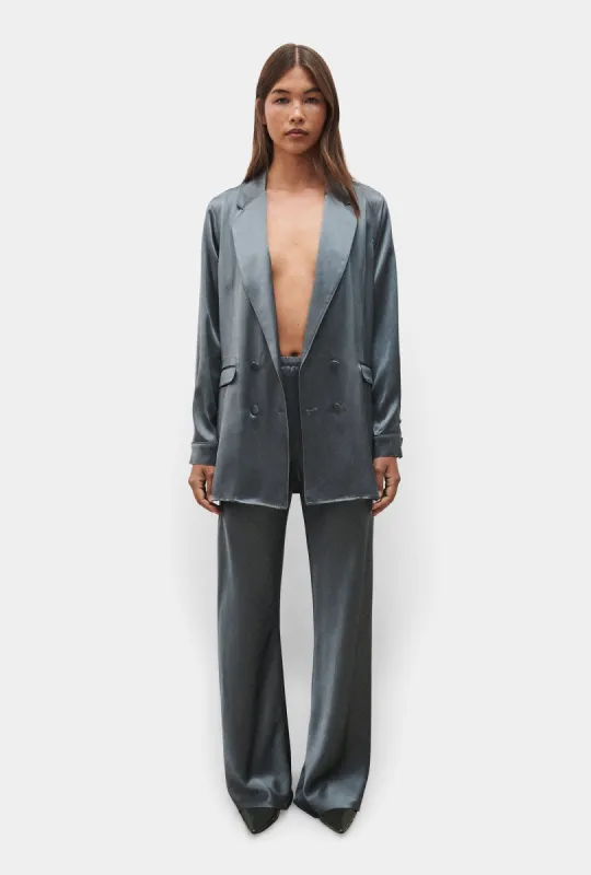 BIAS CUT PANTS SLATE sold by Silk Laundry
