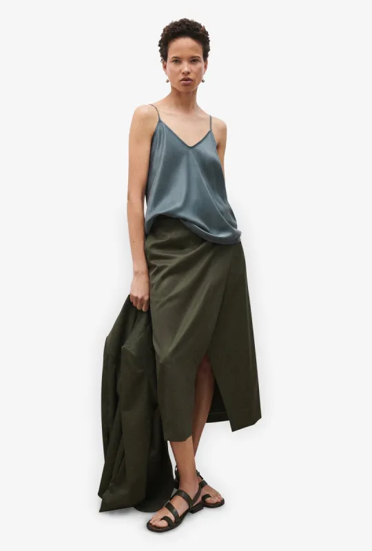 BIAS CUT CAMI SLATE sold by Silk Laundry