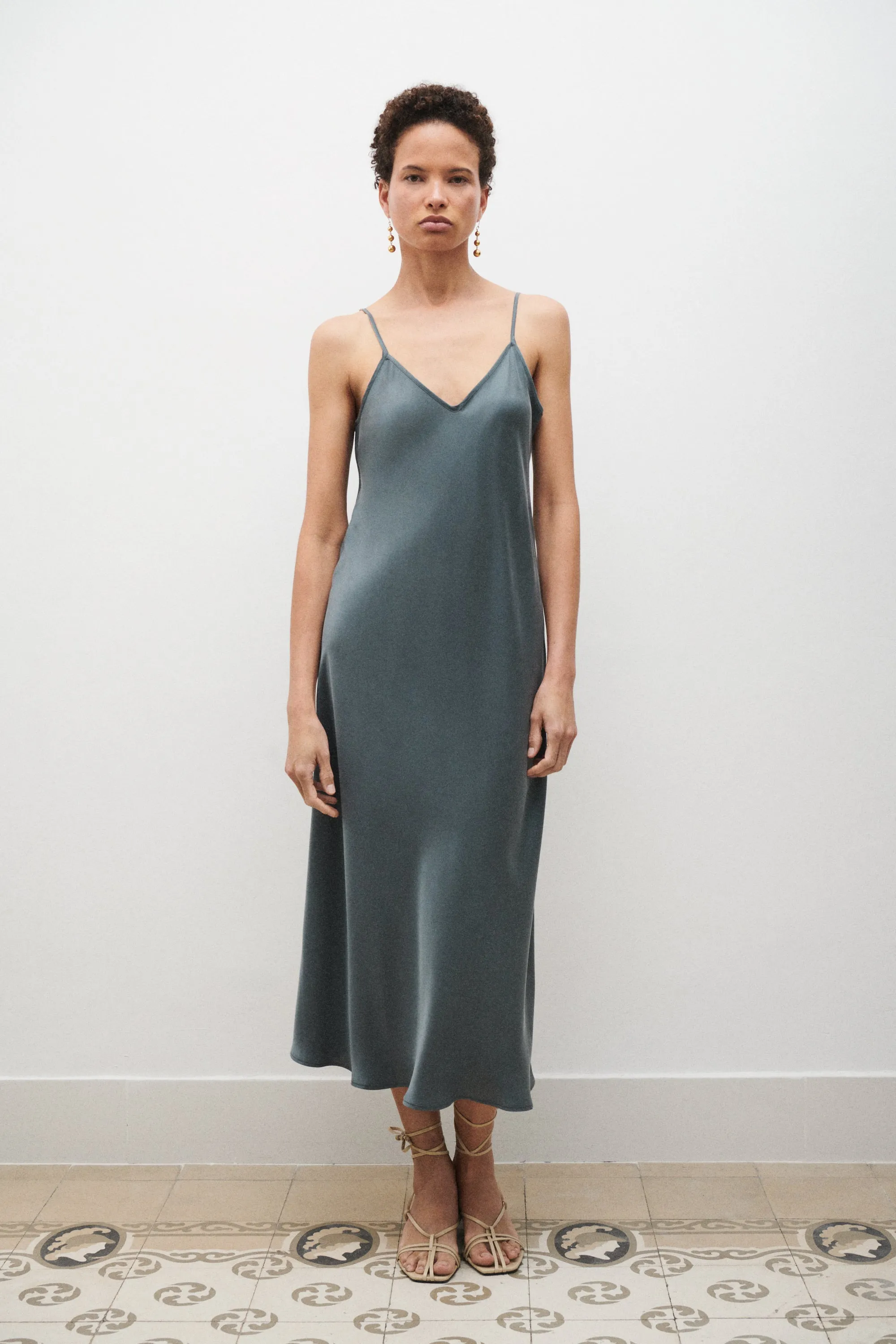 90S Slip Dress Slate sold by Silk Laundry product image thumbnail 2