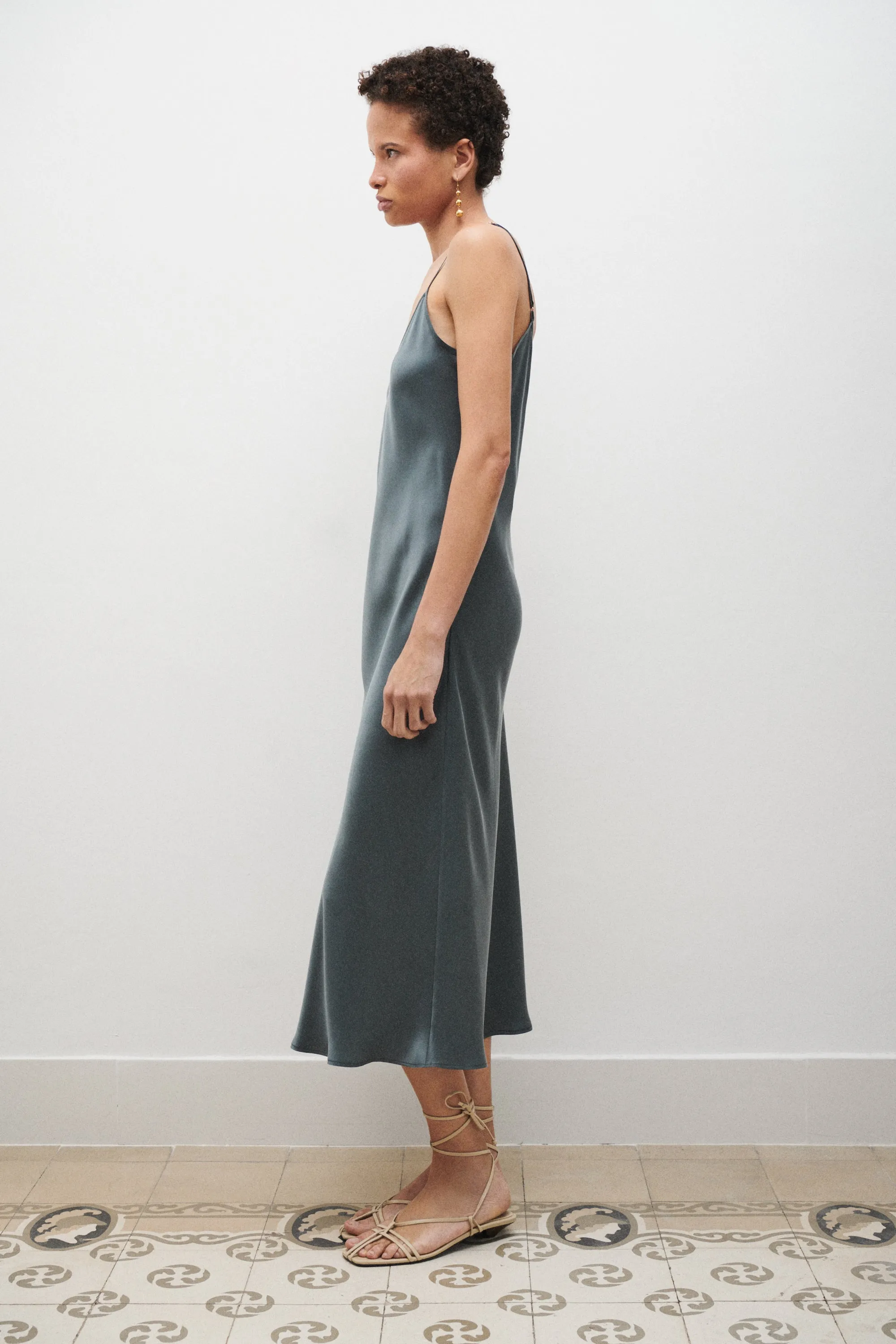 90S Slip Dress Slate sold by Silk Laundry product image thumbnail 3