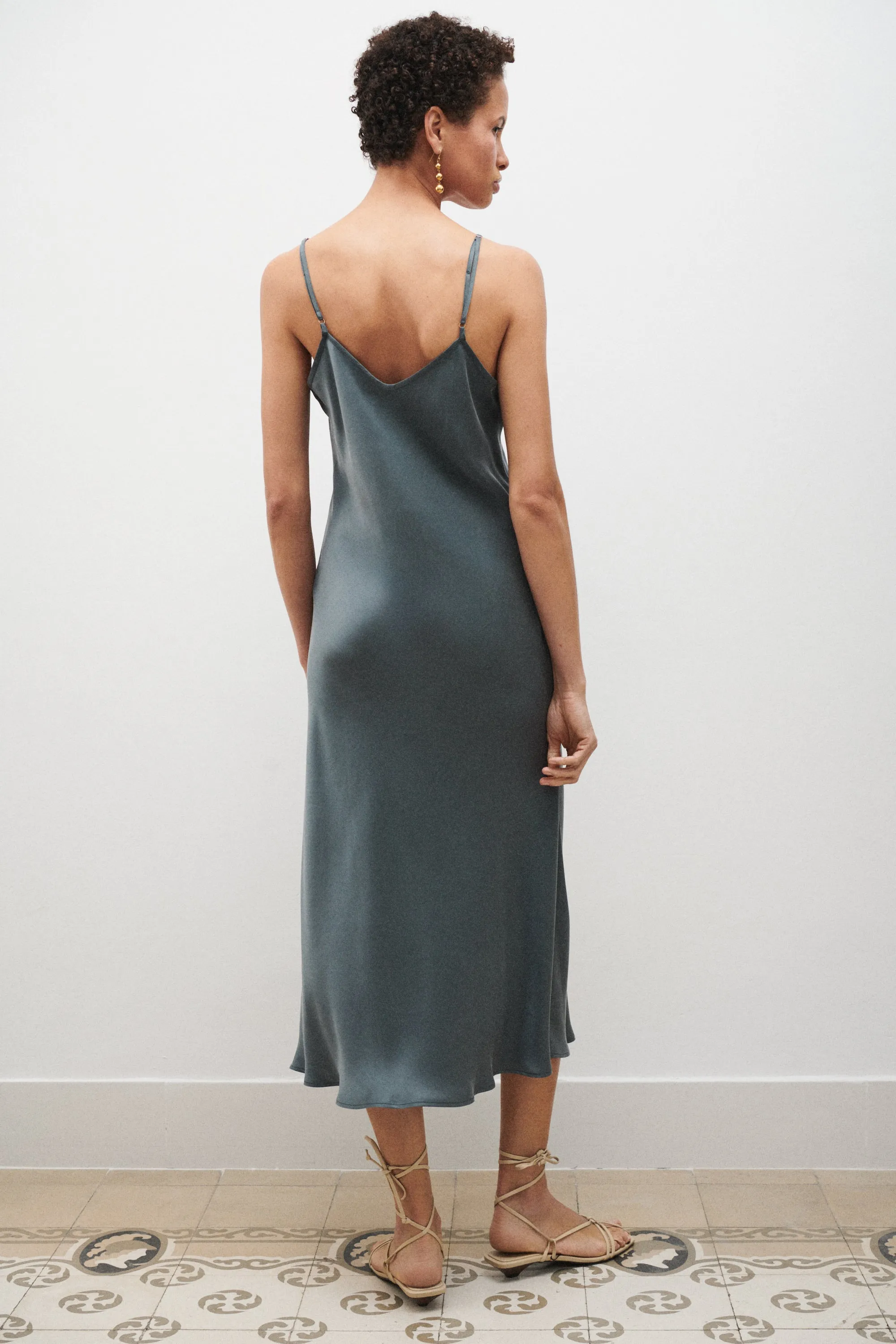 90S Slip Dress Slate sold by Silk Laundry product image thumbnail 4