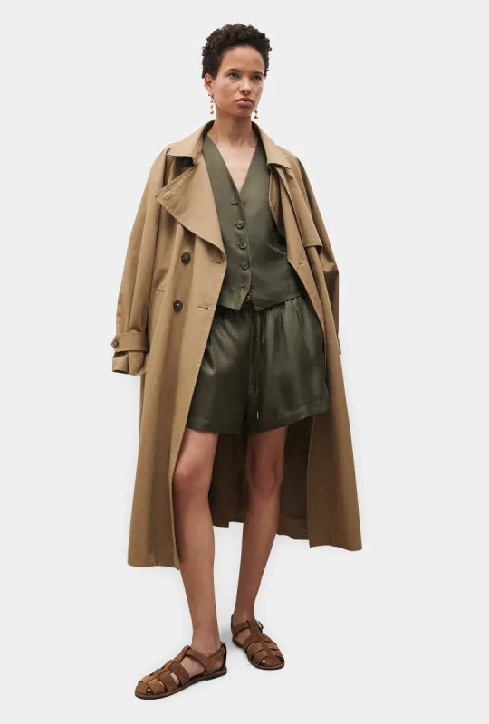 TWILL VEST PINE sold by Silk Laundry