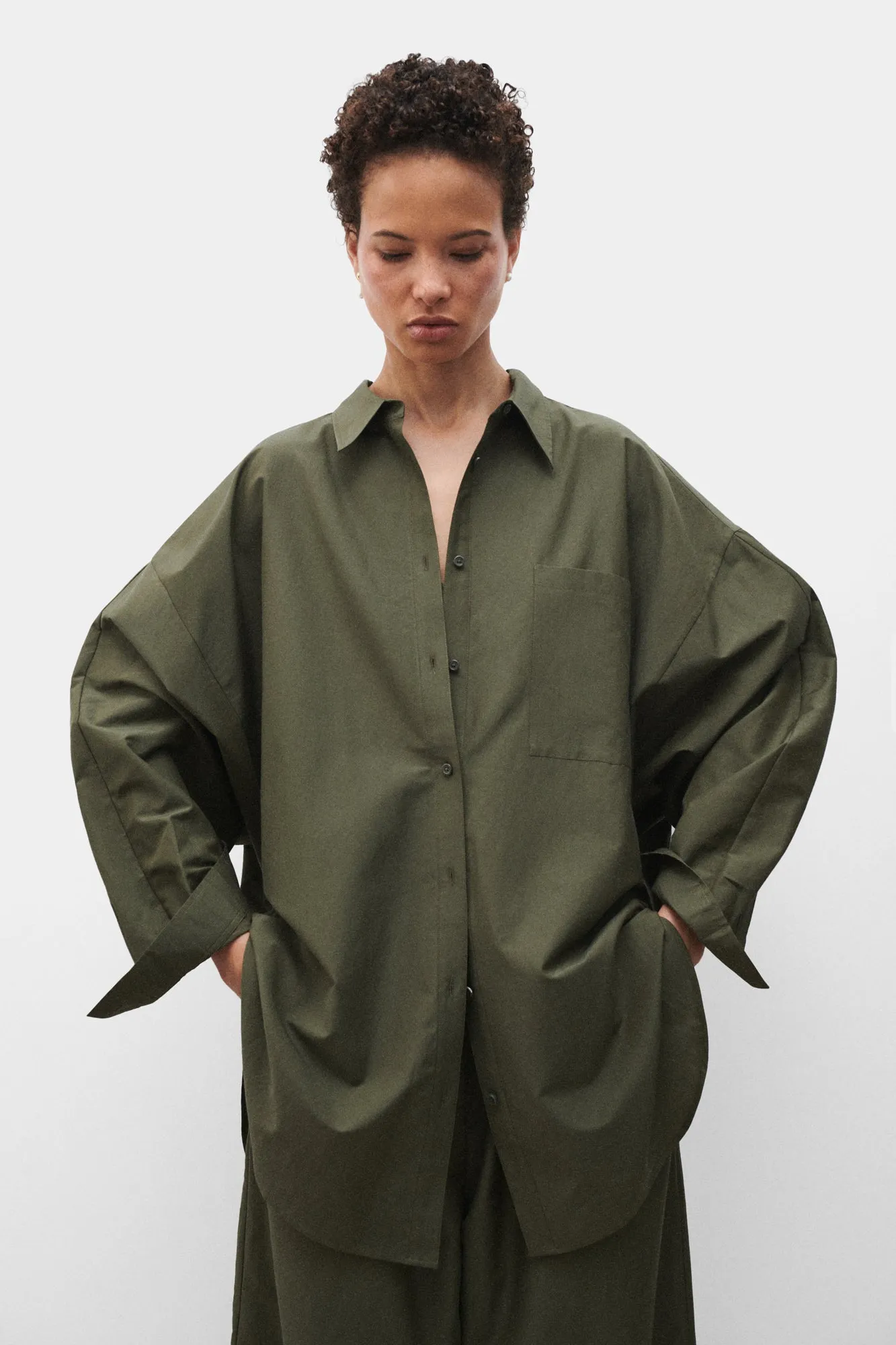 Cotton Silk Round Shirt Pine sold by Silk Laundry product image thumbnail 3