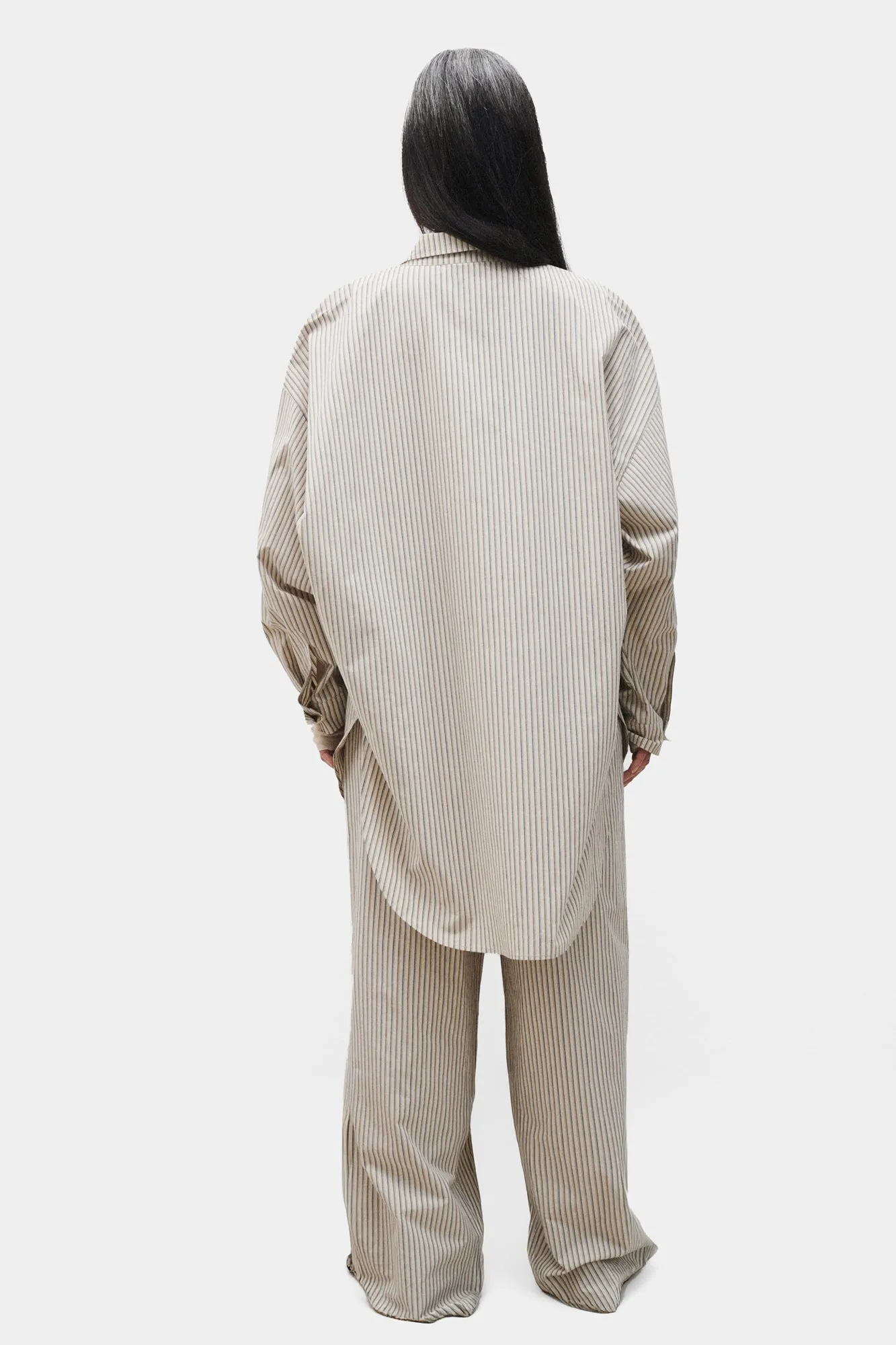 Cotton Round Shirt Slate Stripe sold by Silk Laundry product image thumbnail 4