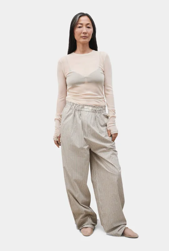 MESH LONG SLEEVE TOP HAZELNUT sold by Silk Laundry