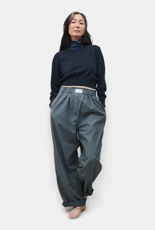 COTTON SILK PAPER BAG PANTS SLATE sold by Silk Laundry