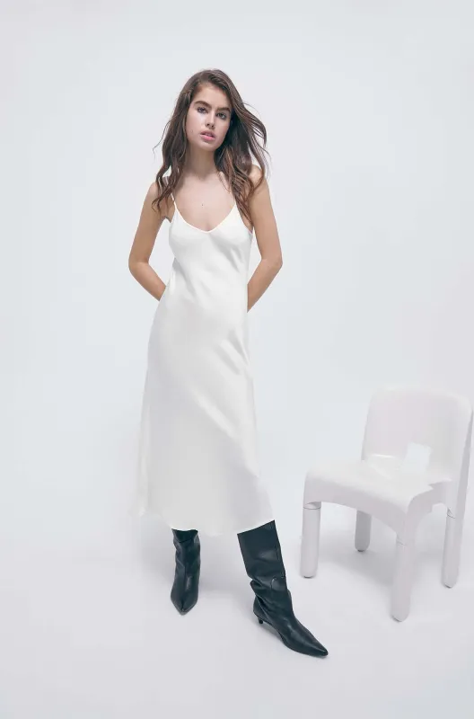 90S SLIP DRESS WHITE sold by Silk Laundry