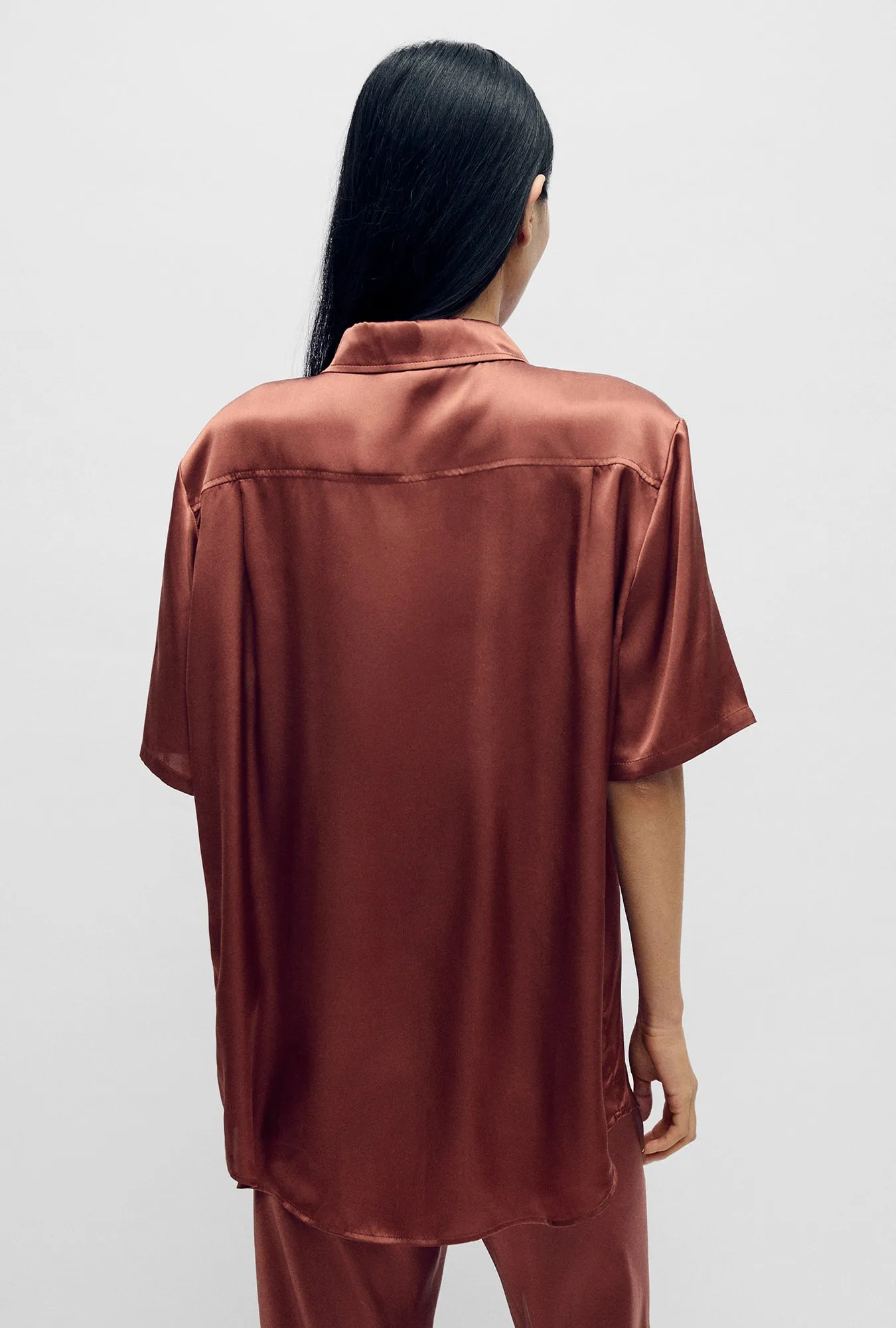 Short Sleeve Boyfriend Shirt Canyon sold by Silk Laundry product image thumbnail 3