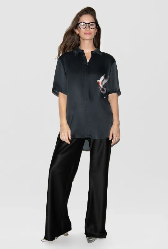 SHORT SLEEVE BOYFRIEND SHIRT 2.0 BLEEDING DOVE sold by Silk Laundry