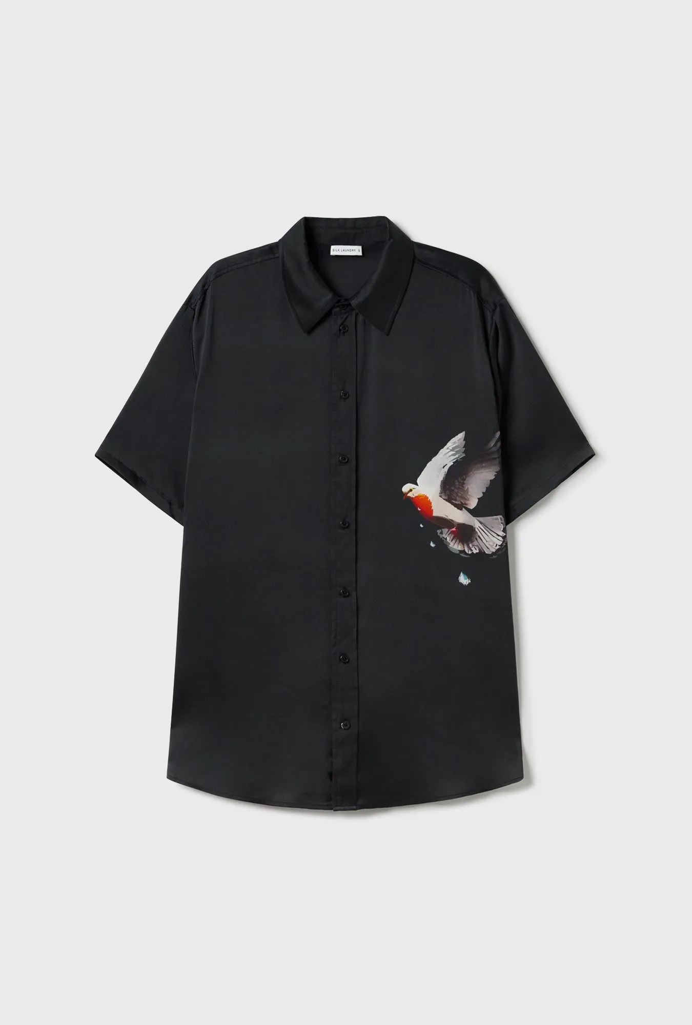 Short Sleeve Boyfriend Shirt Bleeding Dove sold by Silk Laundry product image thumbnail 2