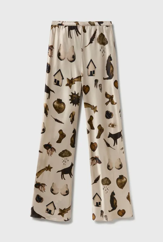 BIAS CUT PANTS MIRACLES HAZELNUT sold by Silk Laundry