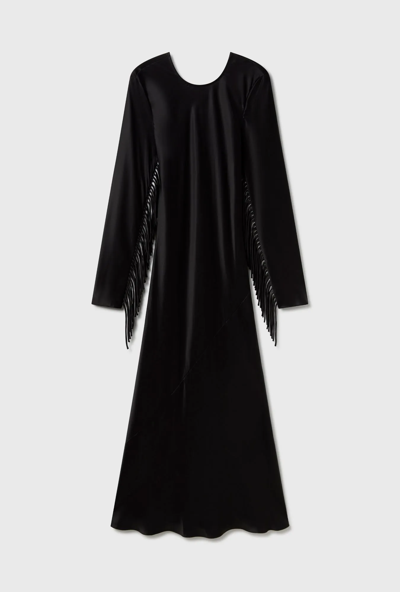 Fringe Full Sleeve Bias Dress Black sold by Silk Laundry product image thumbnail 2