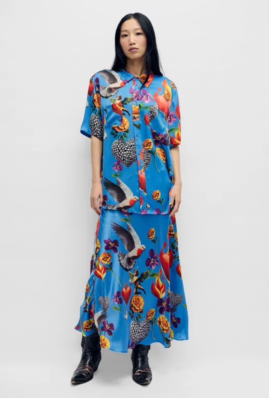 SHORT SLEEVE BOYFRIEND SHIRT DEARLY BELOVED MIRAGE sold by Silk Laundry