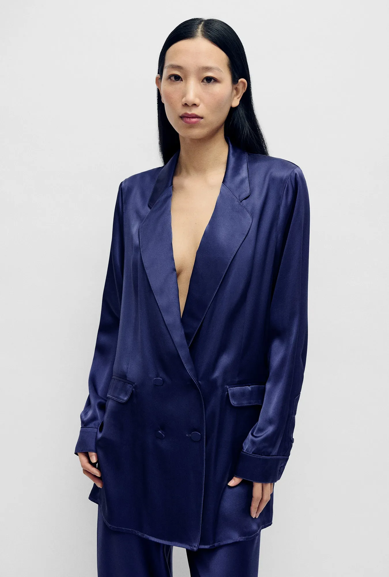 Relaxed Blazer Purple Rain sold by Silk Laundry