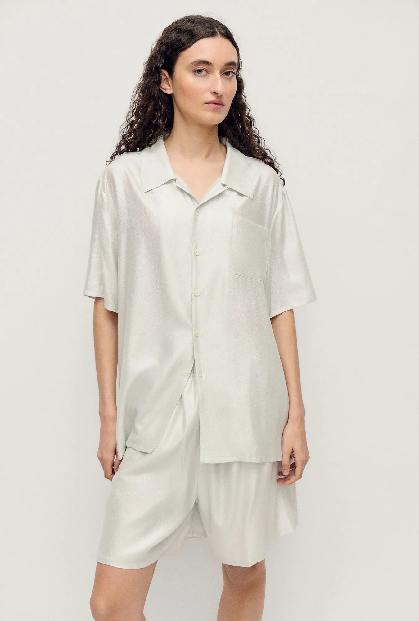 Camp Shirt Silver Foil sold by Silk Laundry product image thumbnail 2