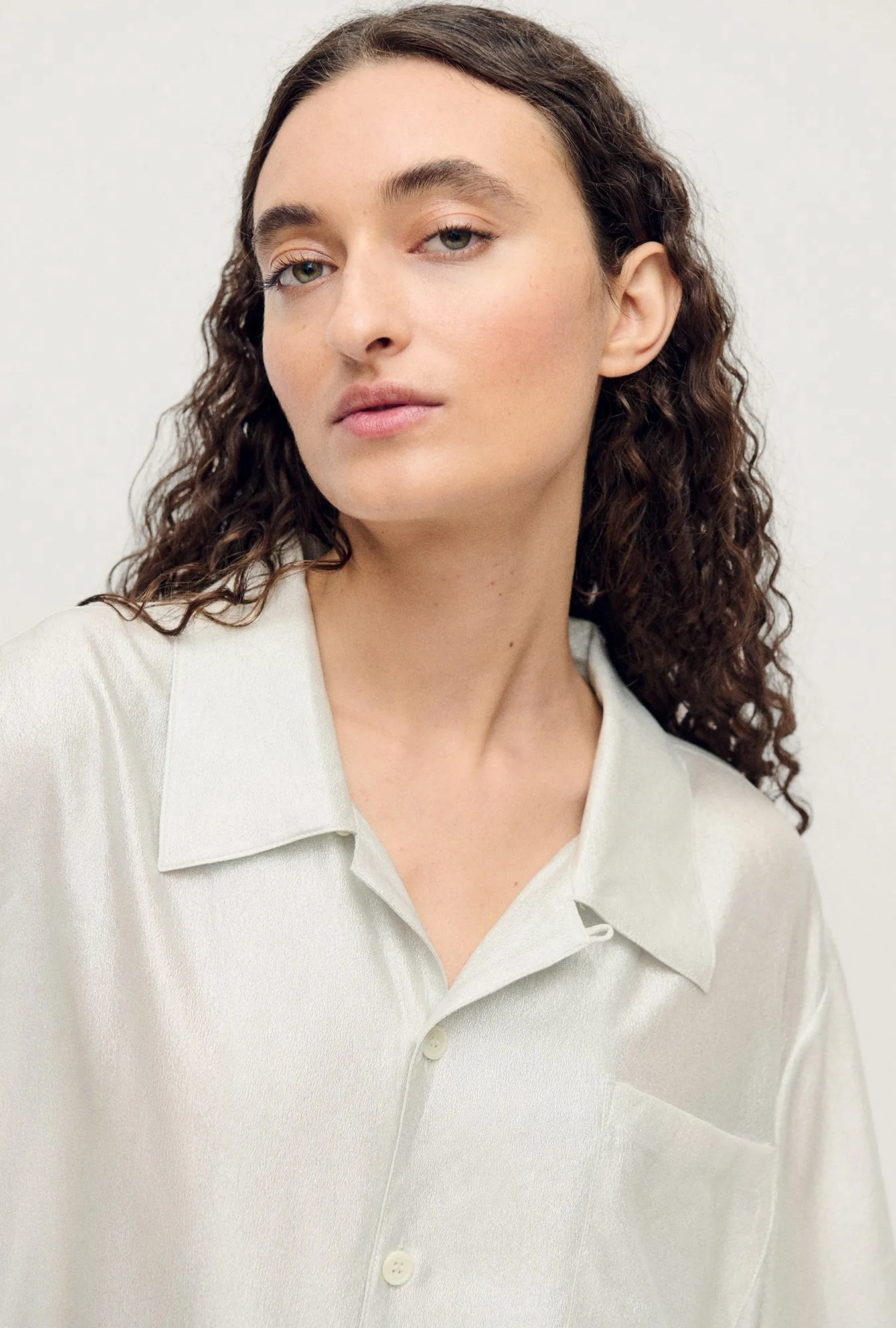 Camp Shirt Silver Foil sold by Silk Laundry product image thumbnail 4