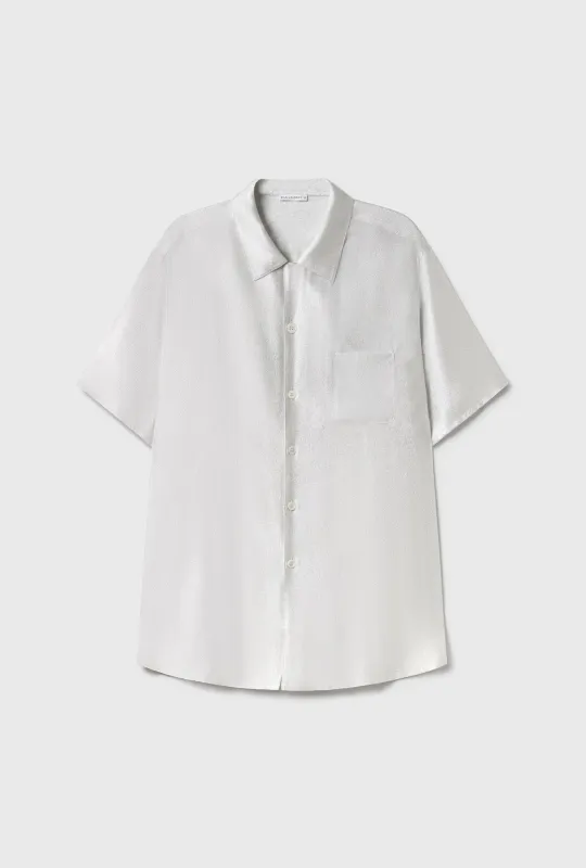 CAMP SHIRT SILVER FOIL sold by Silk Laundry