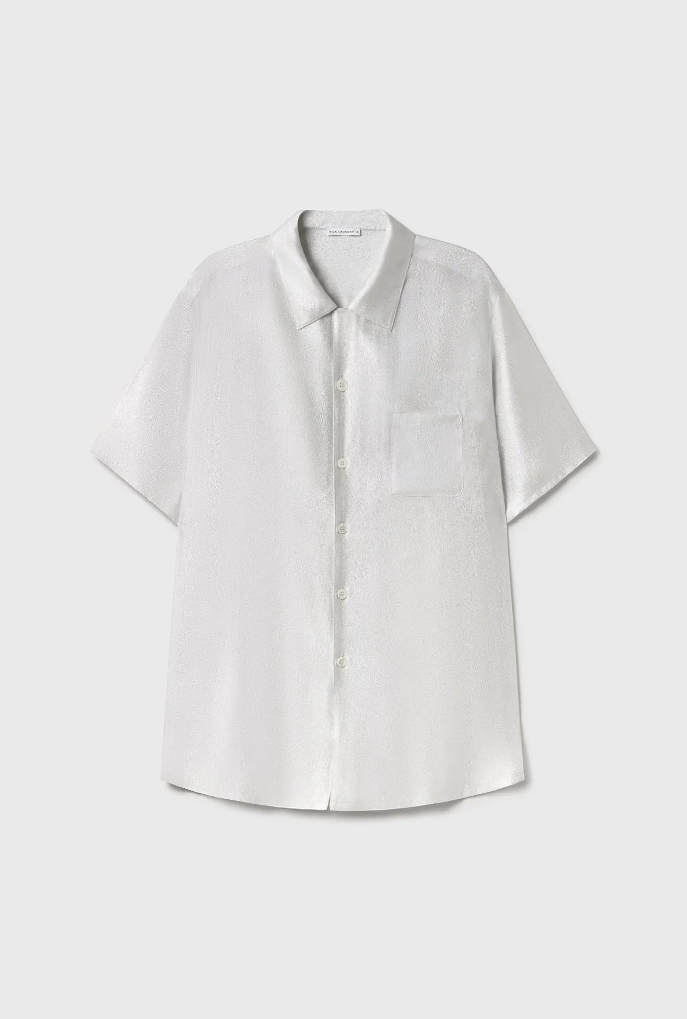 Camp Shirt Silver Foil sold by Silk Laundry