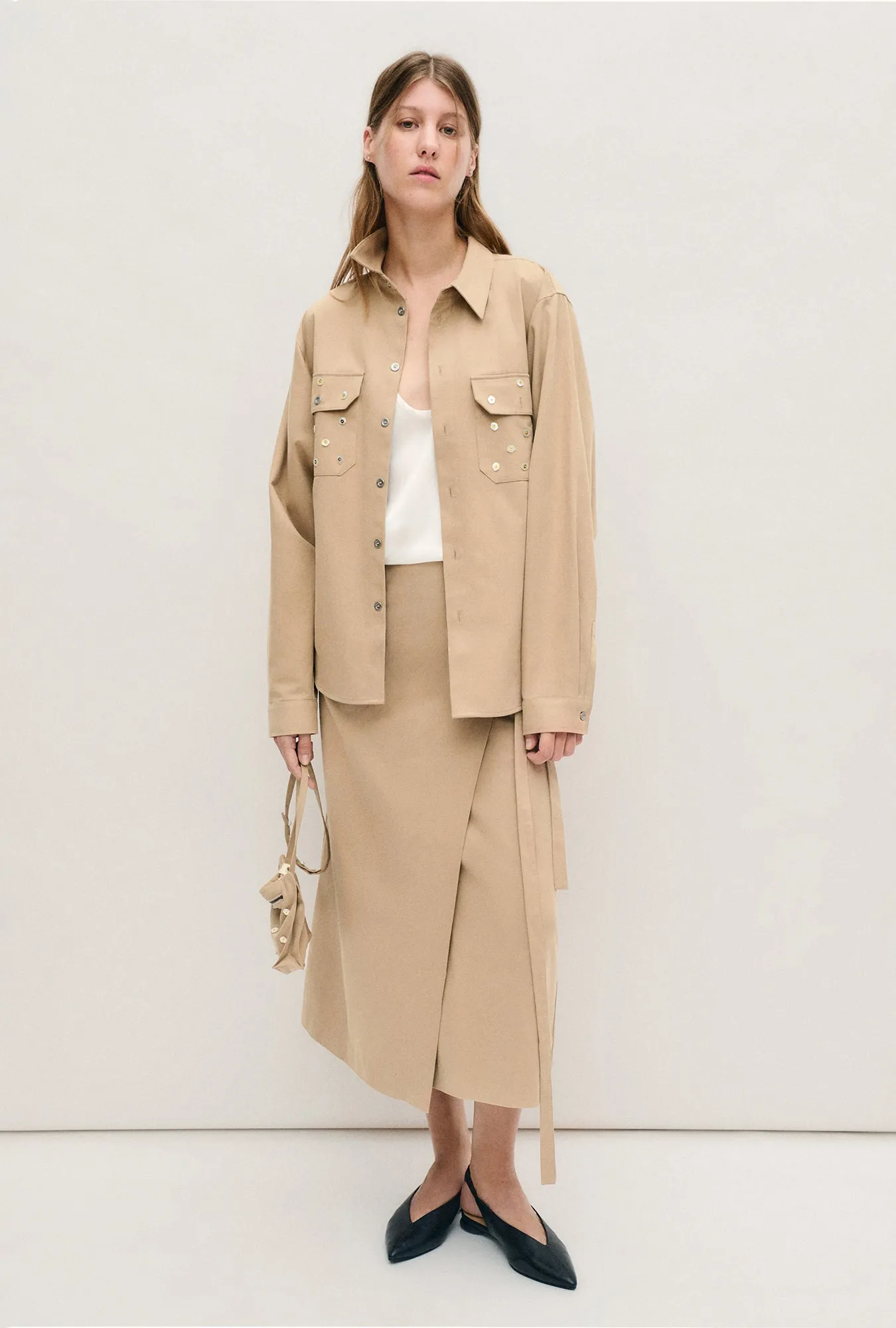 Pearl Wrap Skirt Cowrie sold by Silk Laundry product image thumbnail 2