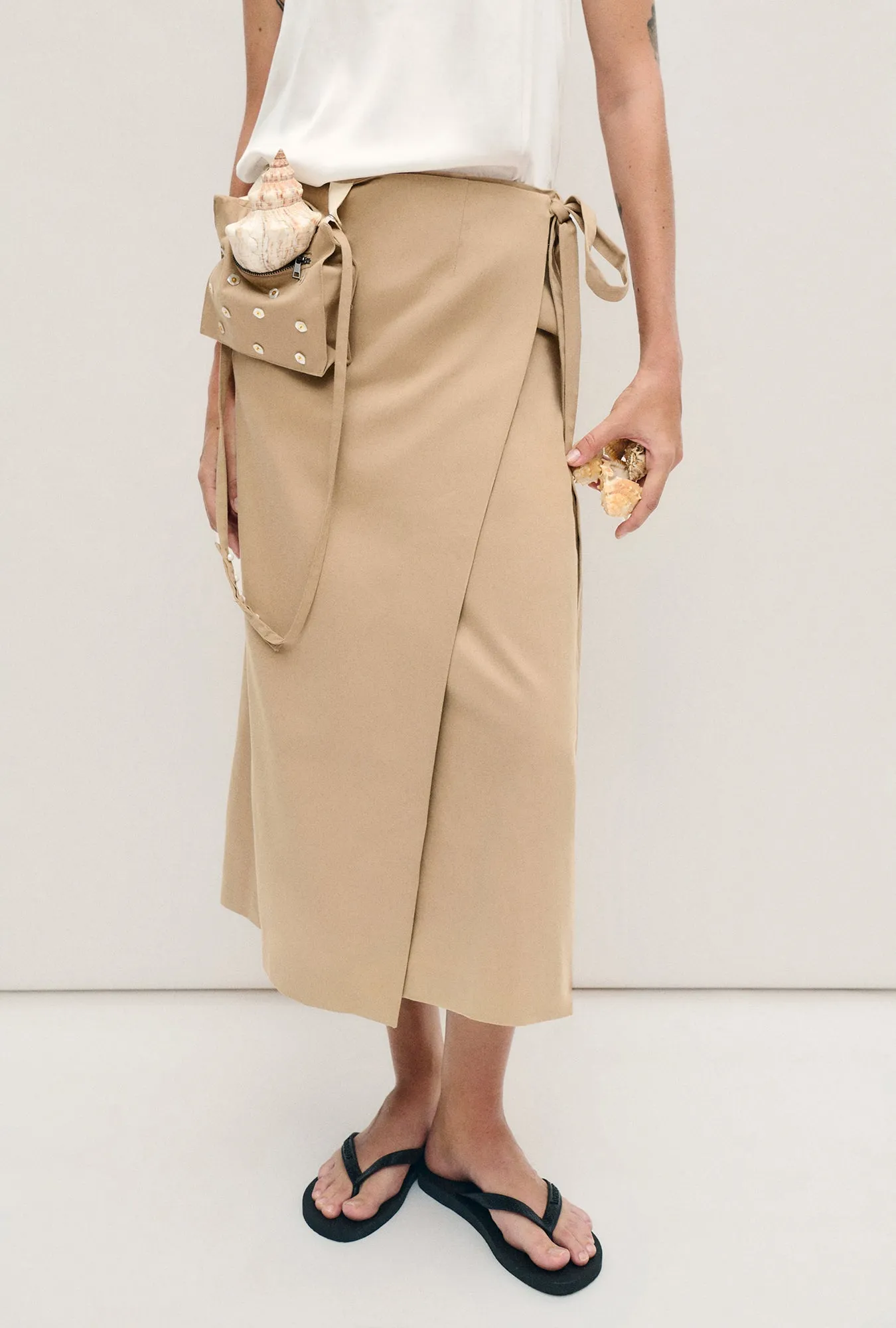 Pearl Wrap Skirt Cowrie sold by Silk Laundry product image thumbnail 3