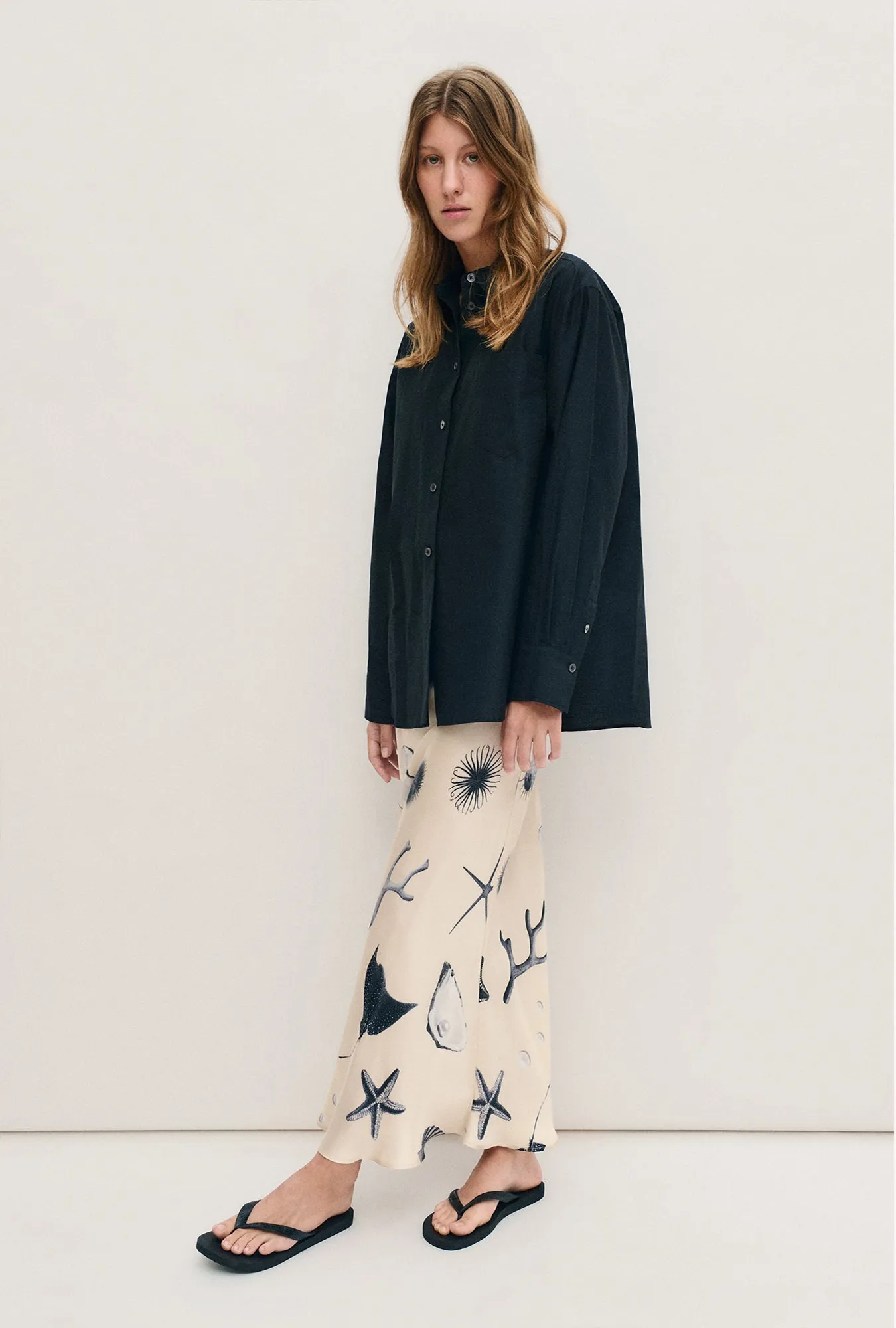 Long Bias Cut Skirt Seashells sold by Silk Laundry product image thumbnail 2