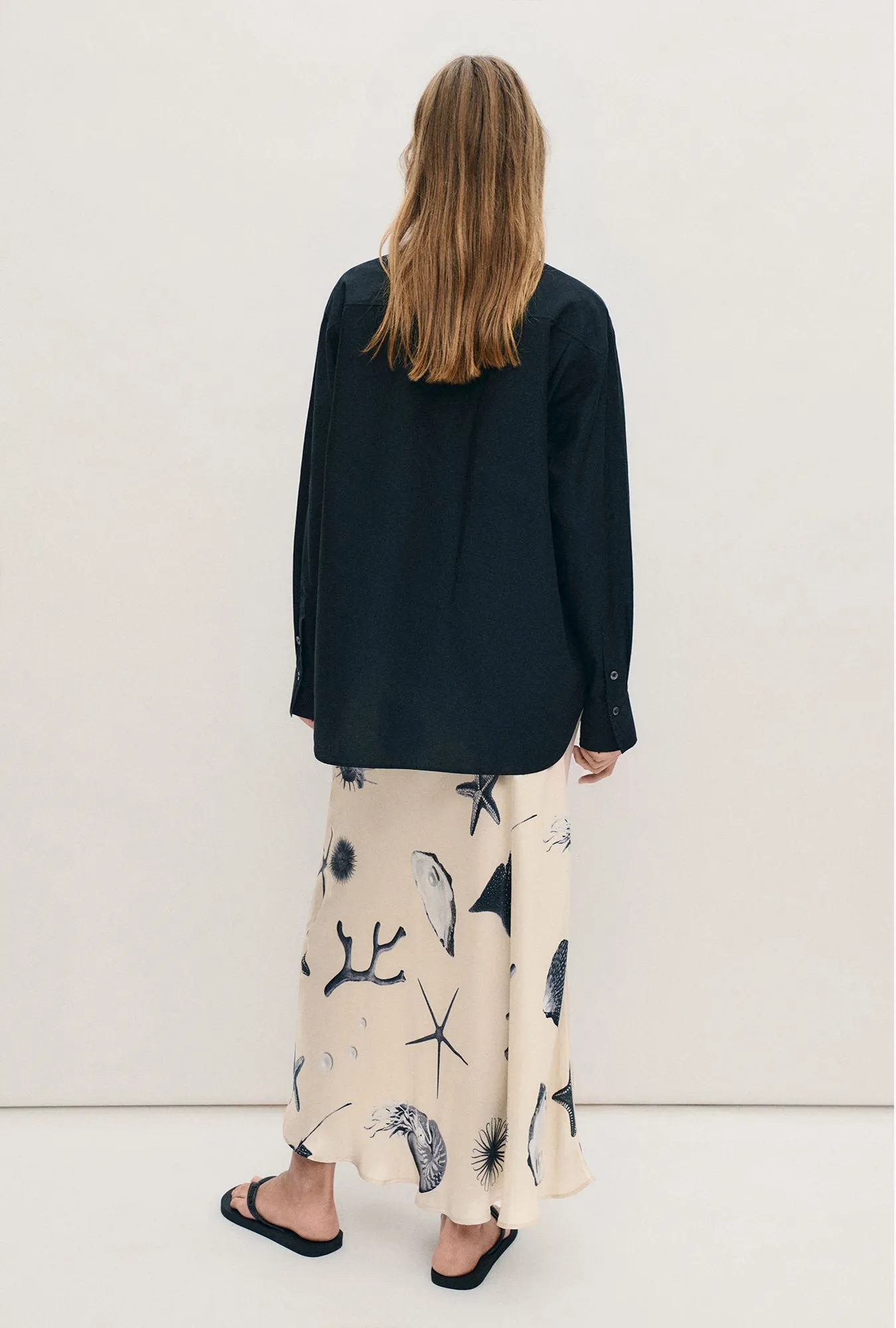 Long Bias Cut Skirt Seashells sold by Silk Laundry product image thumbnail 3