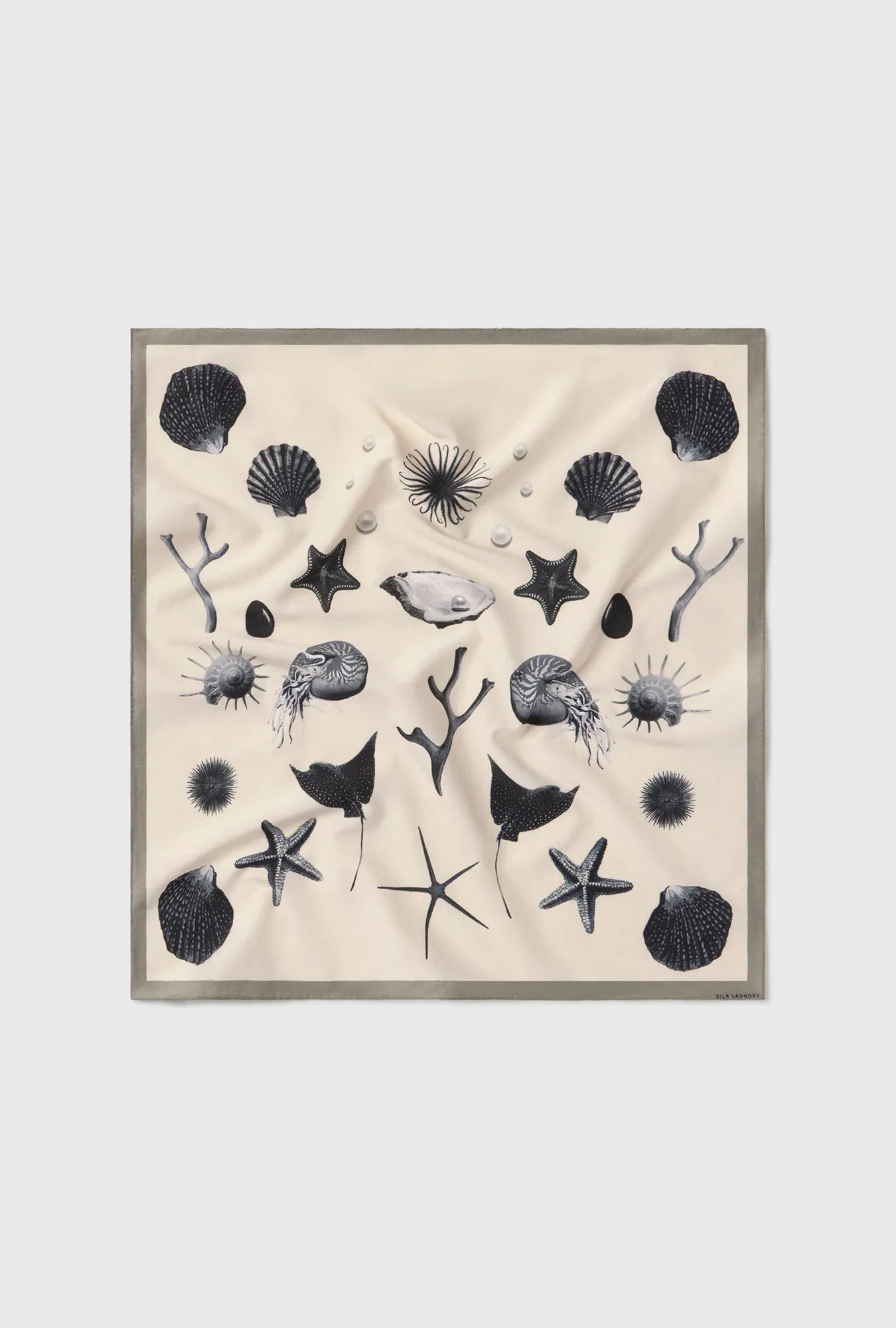 Cotton Silk Scarf Seashells sold by Silk Laundry