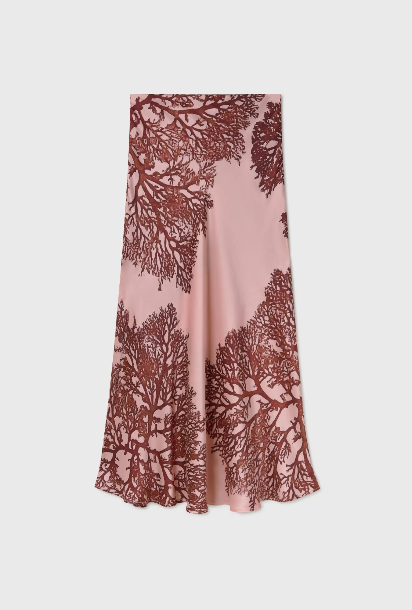 Long Bias Cut Skirt Pressed Coral sold by Silk Laundry
