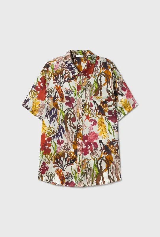 SHORT SLEEVE BOYFRIEND SHIRT PLANKTONIC sold by Silk Laundry